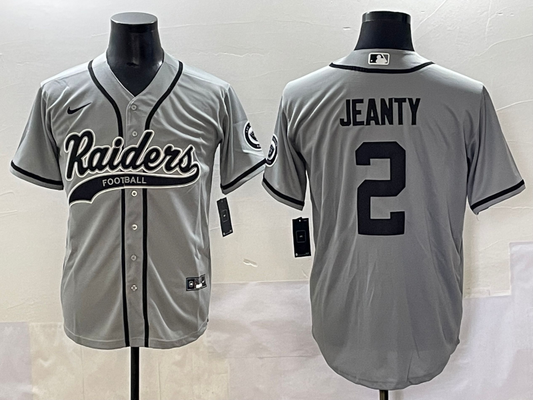 Men's Las Vegas Raiders Ashton Jeanty #2 Gray Player Jersey