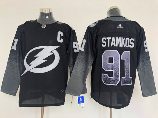Men's Tampa Bay Lightning Steven Stamkos #91 Black Breakaway Player Jersey1