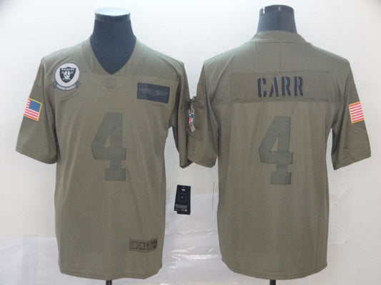 Men's Las Vegas Raiders Derek Carr #4 Brown Game Jersey1