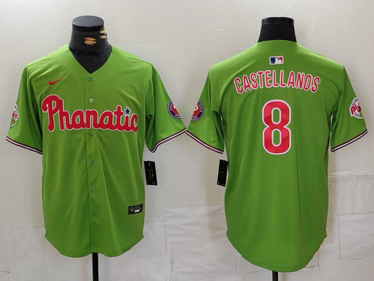 Men's Philadelphia Phillies Nick Castellanos #8 Green Limited Player Jersey1