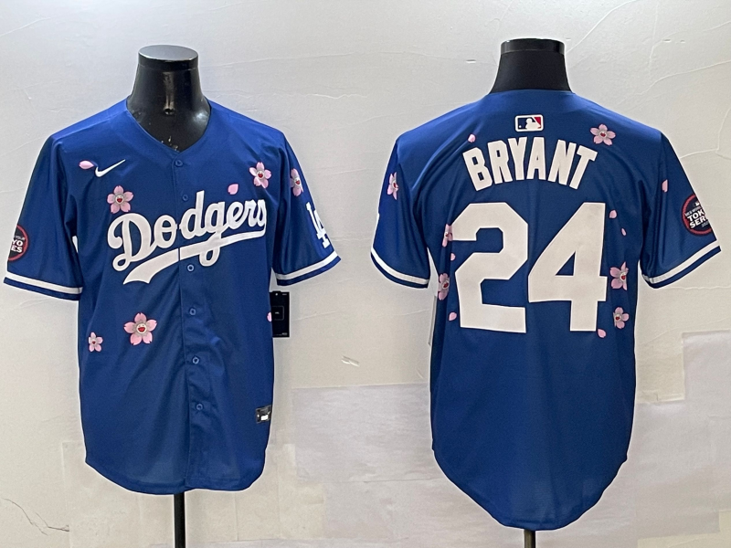 Men's Los Angeles Dodgers Kobe Bryant #24 Royal Alternate Replica Player Jersey