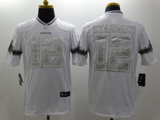 Men's Dallas Cowboys Roger Staubach #12 White Game Player Jersey1