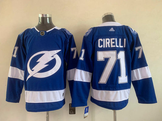 Men's Tampa Bay Lightning Anthony Cirelli #71 Blue Home Breakaway Player Jersey1