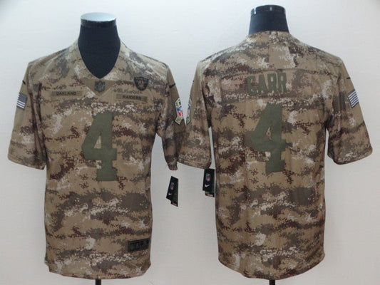 Men's Las Vegas Raiders Derek Carr #4 Camouflage Game Jersey1