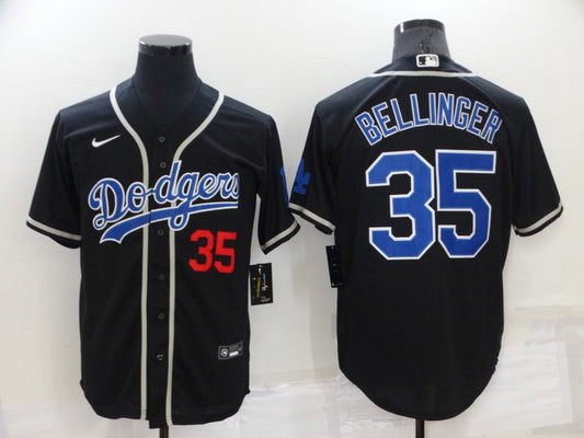 Men's Los Angeles Dodgers Cody Bellinger #35 Black Game Player Jersey1