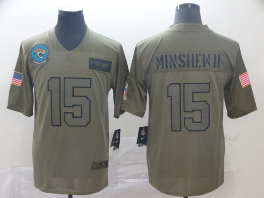 Men's Jacksonville Jaguars Gardner Minshew II #15 Brown Game Jersey1