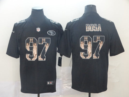 Men's San Francisco 49ers #97 Nick Bosa Black Team Game Jersey1