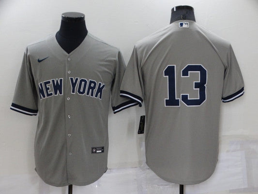 Men's New York Yankees Alex Rodriguez #13 Gray Replica Player Name Jersey1