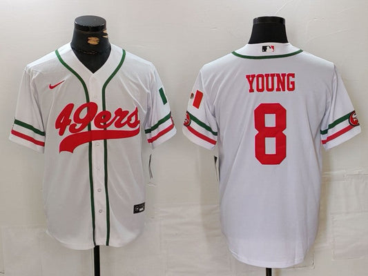 Men's San Francisco 49ers Steve Young #8 White Player Jersey1