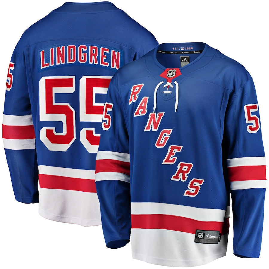Ryan Lindgren New York Rangers   Home Breakaway Replica Jersey - Blue