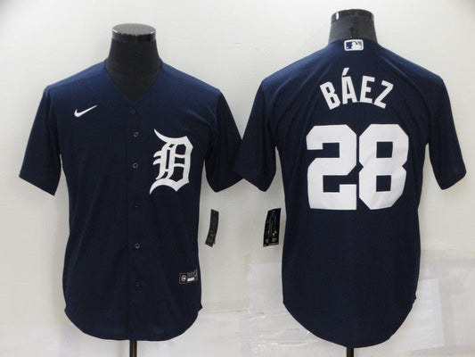 Men's Detroit Tigers Javier Baez #28 Navy Replica Baseball Jersey1