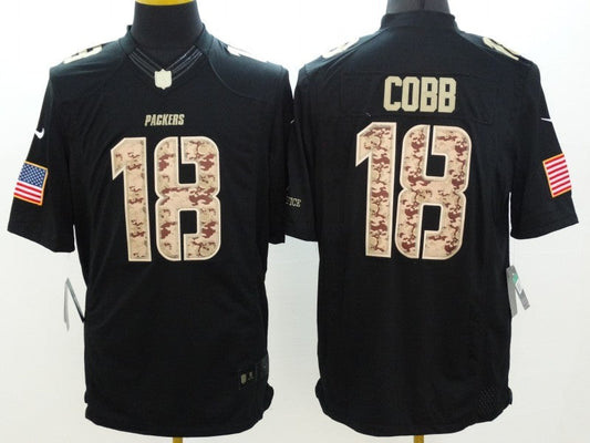 Men's Green Bay Packers Randall Cobb #18 Black Game Jersey1