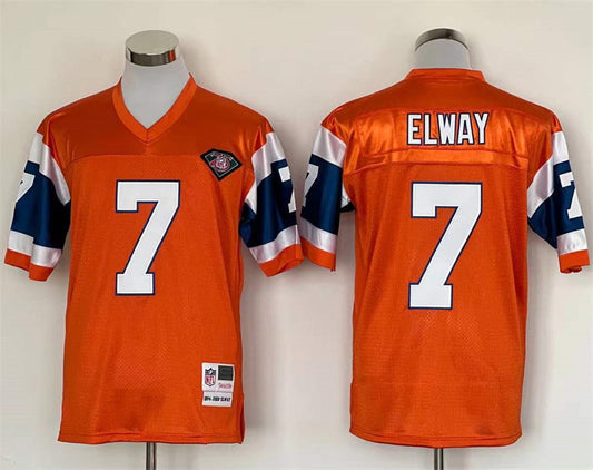 Men's Denver Broncos John Elway  Orange Legacy Replica Jersey1