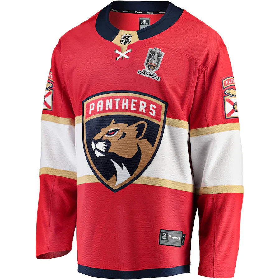 Florida Panthers   Home 2024 Stanley Cup Champions Breakaway Jersey  Red
