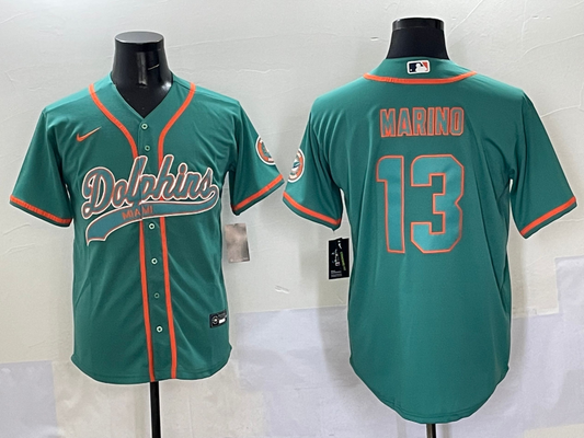 Men's Miami Dolphins Dan Marino #13 Aqua Game Jersey