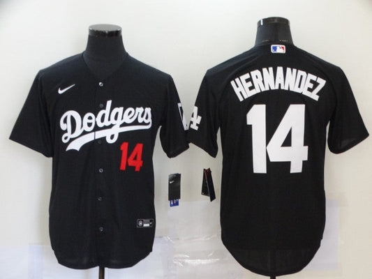 Men's Los Angeles Dodgers Enrique Hernandez #14 Black Stitched Jersey1