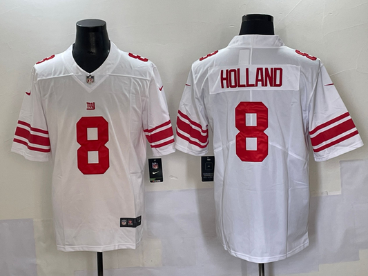 Men's New York Giants Jevon Holland #8 White Game Player Jersey