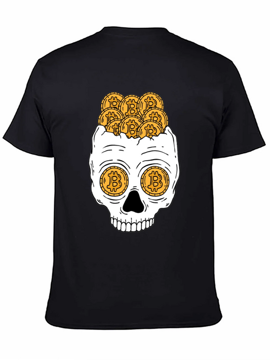 Bitcoin Skull Graphic T-Shirt - Crypto Currency Tee