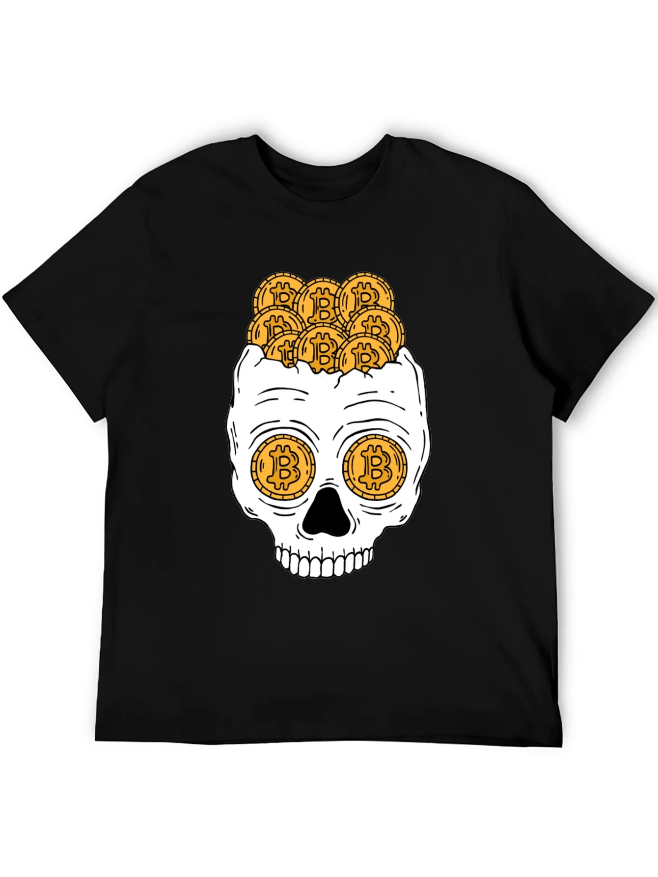 Bitcoin Skull Graphic T-Shirt - Crypto Currency Tee
