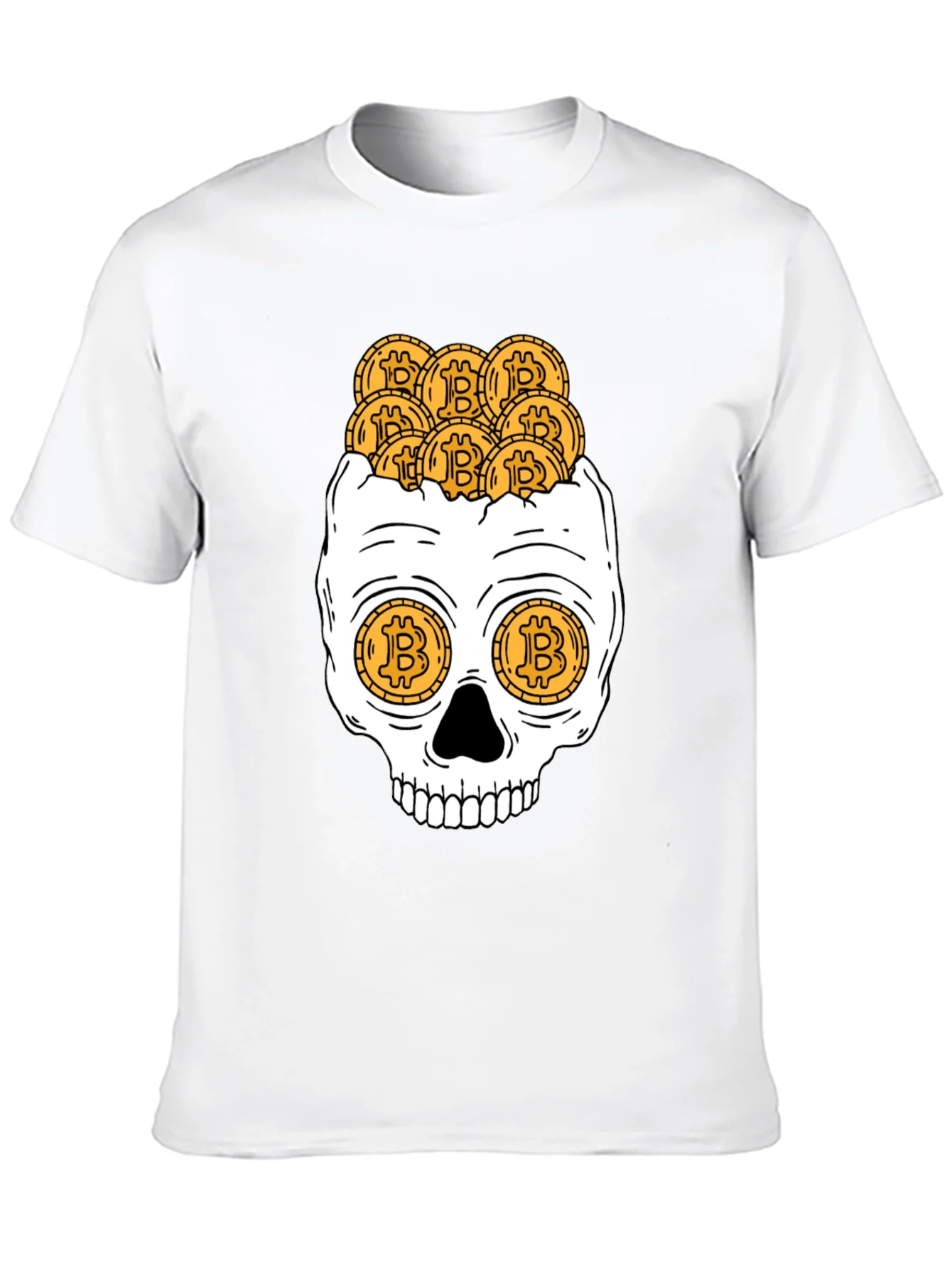 Bitcoin Skull Graphic T-Shirt - Crypto Currency Tee
