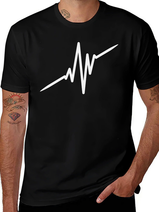 Heartbeat Graphic Black T-Shirt